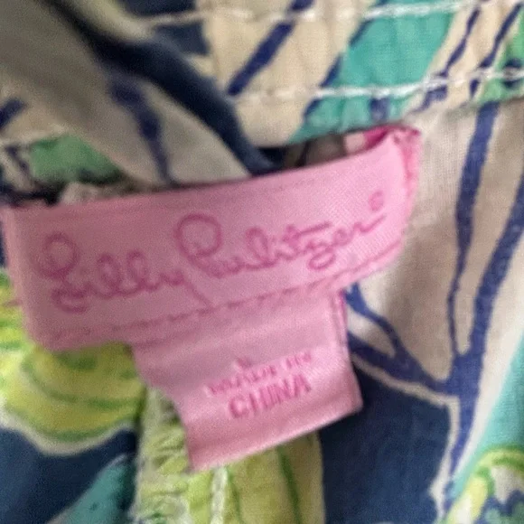 Lilly Pulitzer women’s Tropical Leaf Print PJs in Navy, Green & White size L - Picture 5 of 10